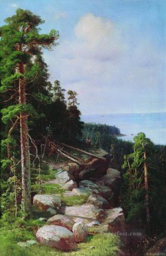 Sobre el terraplén 1887 paisaje clásico Ivan Ivanovich Pinturas al óleo